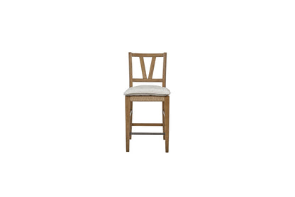 Almond Counter Height Slat Back Chair